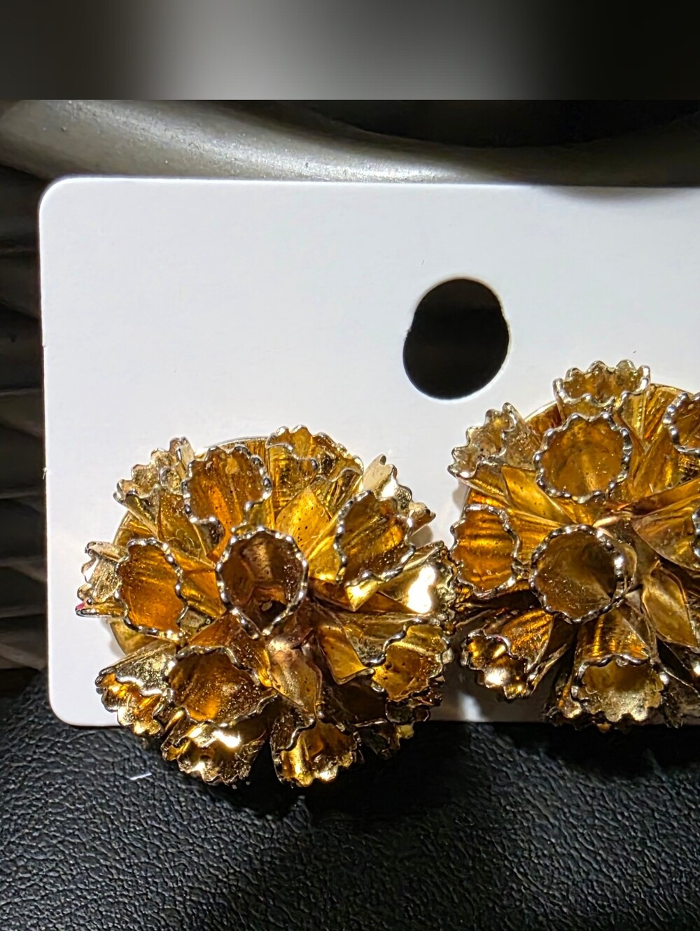 Vintage Gold-tone Starburst Cluster Earrings - Women Jewelry